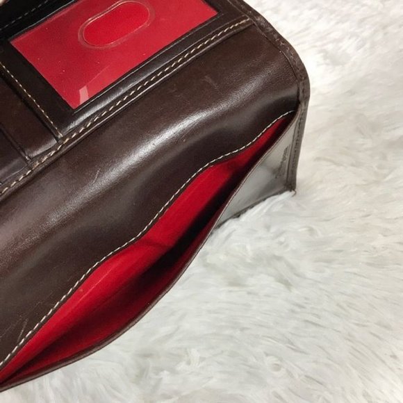 *Rare* Dooney & Bourke Burnished Red Brown Genuine Leather Croc Embossed Wallet - Picture 12 of 14